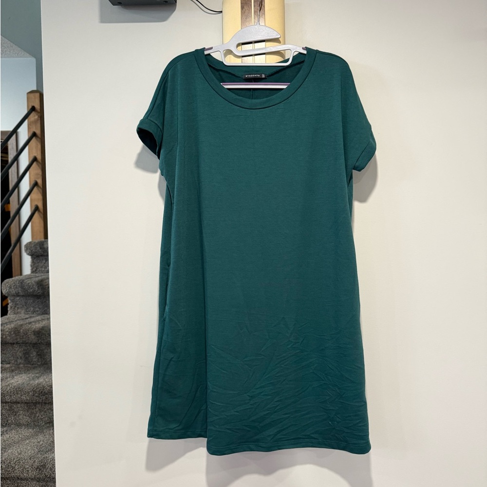 Green T-shirt dress